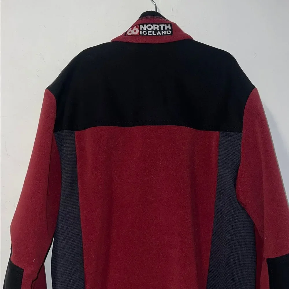 66° NORTH Red and Black Polartec Fleece Zip Jacket- Youth L